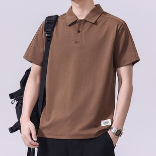 短袖 纯色百搭POLO衫 男宽松百搭翻领弹力T恤上衣 新款 实拍2026夏季