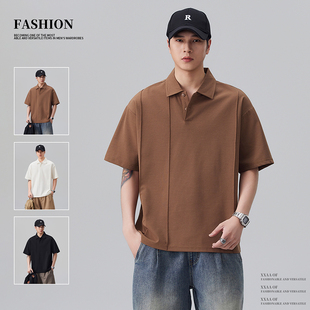 新款 纯色翻领宽松半袖 POLO衫 弹力短袖 T恤 男结构款 实拍2026夏季