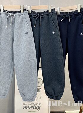 牛哆哆童装 儿童韩版羊驼绒休闲裤2025冬款男女童加绒运动裤39562