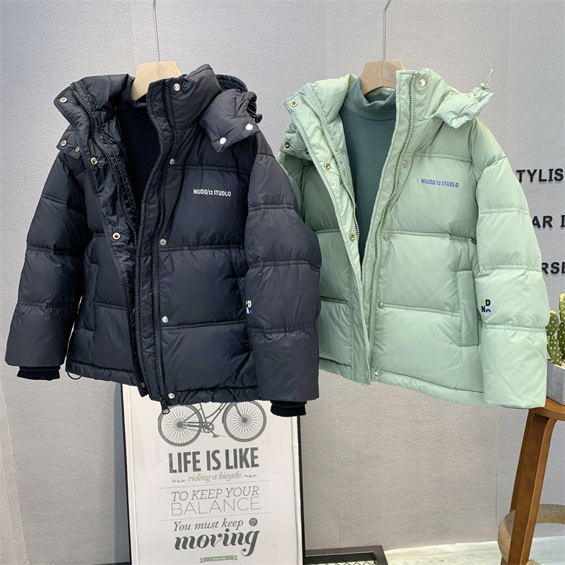 牛哆哆童装 儿童韩版羽绒服2024冬款男女童90白鸭绒连帽外套54419 - 封面