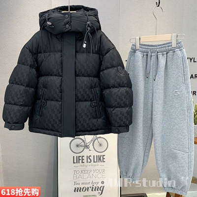 牛哆哆童装中大童韩版连帽羽绒服