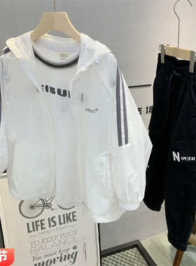 牛哆哆童装 儿童韩版连帽防晒衣2025夏款男女童韩版百搭外套21018