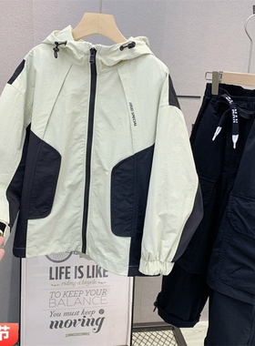 牛哆哆童装 儿童韩版连帽夹克衫2025春款男女童拼色时尚外套77728