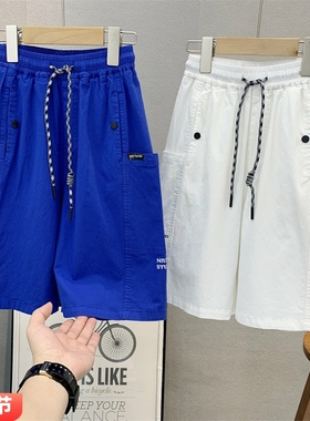 牛哆哆童装 儿童韩版工装中裤2025夏款男女童纯棉百搭五分裤87752