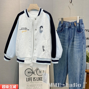 牛哆哆童装 儿童韩版棒球服外套2026春款男女童拼色洋气上衣55620