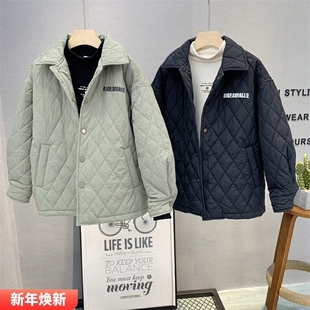 衬衫 大E小e童装 中大童时尚 夹棉外套2025冬款 棉服潮67198 儿童韩版