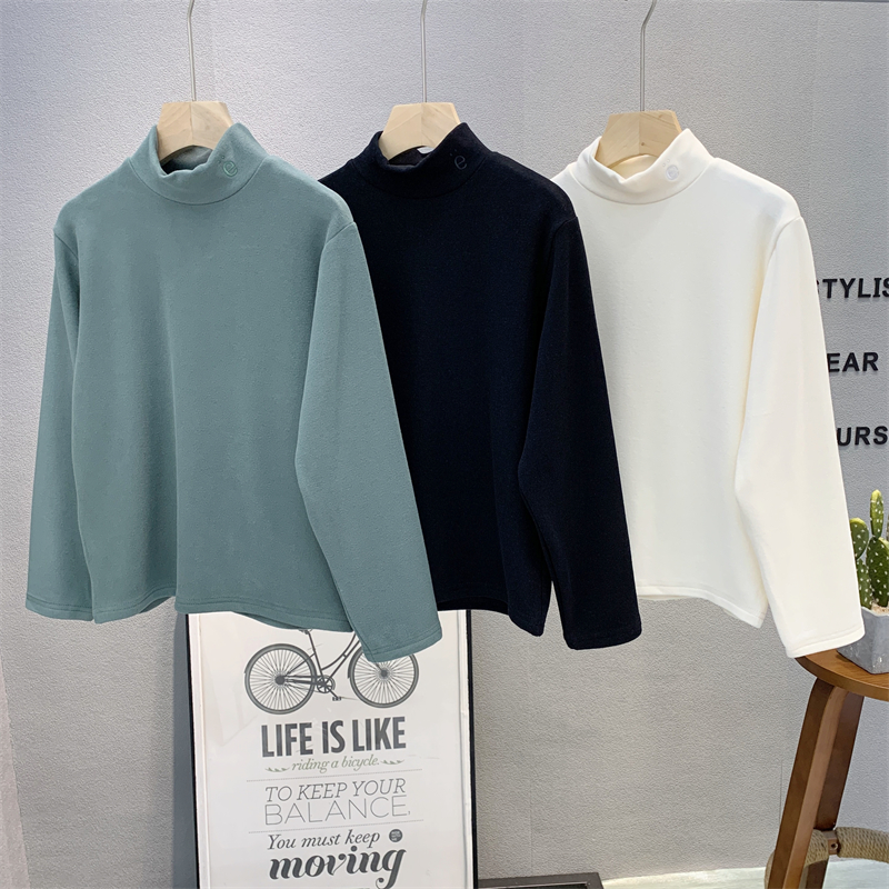 卡芙恰恰半高领韩版长袖时尚T恤