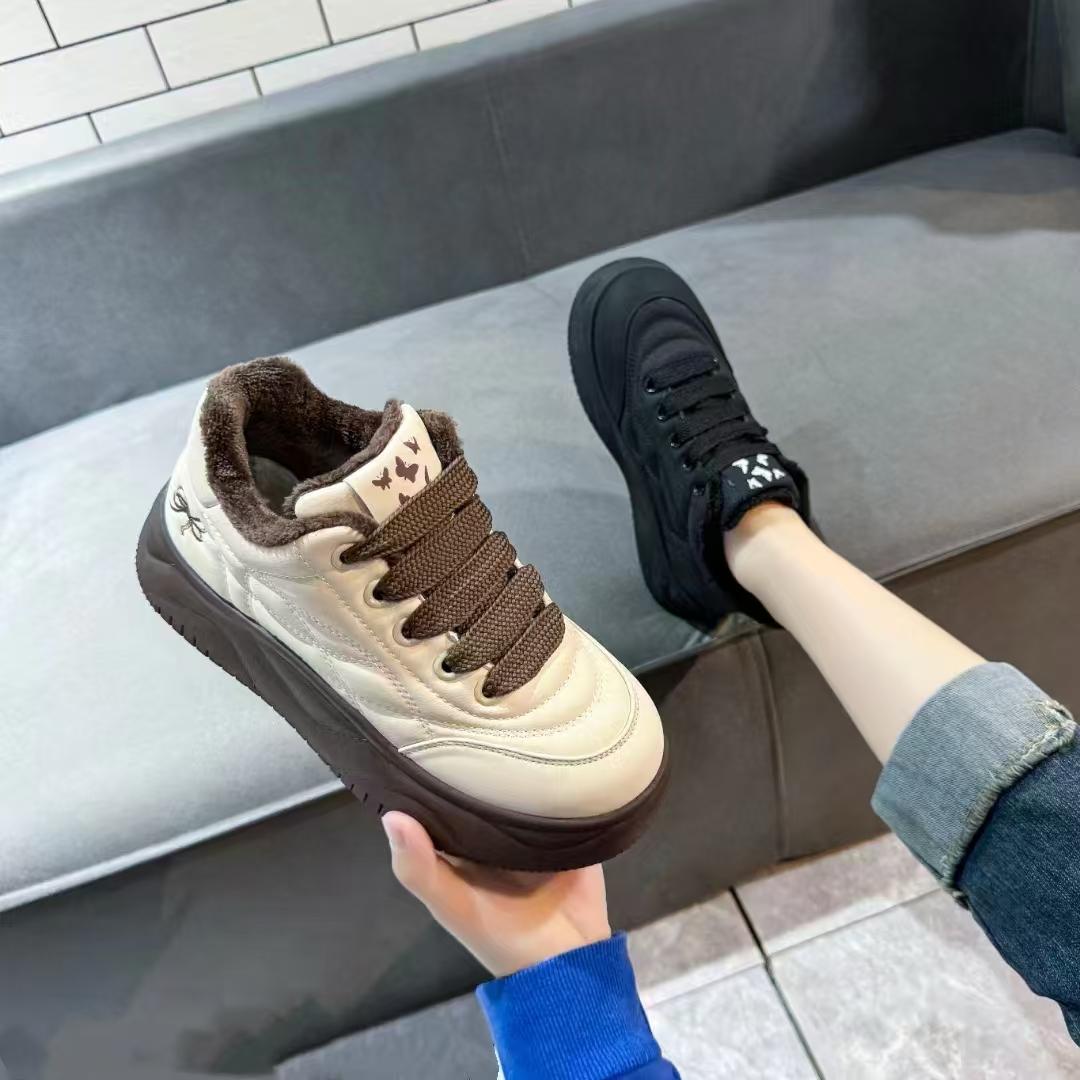 圆头平底面包鞋无品牌休闲厚底