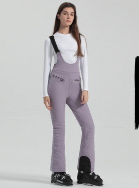 GsouSnow滑雪裤女单板双板连体防水弹力修身冬季户外保暖雪地裤子