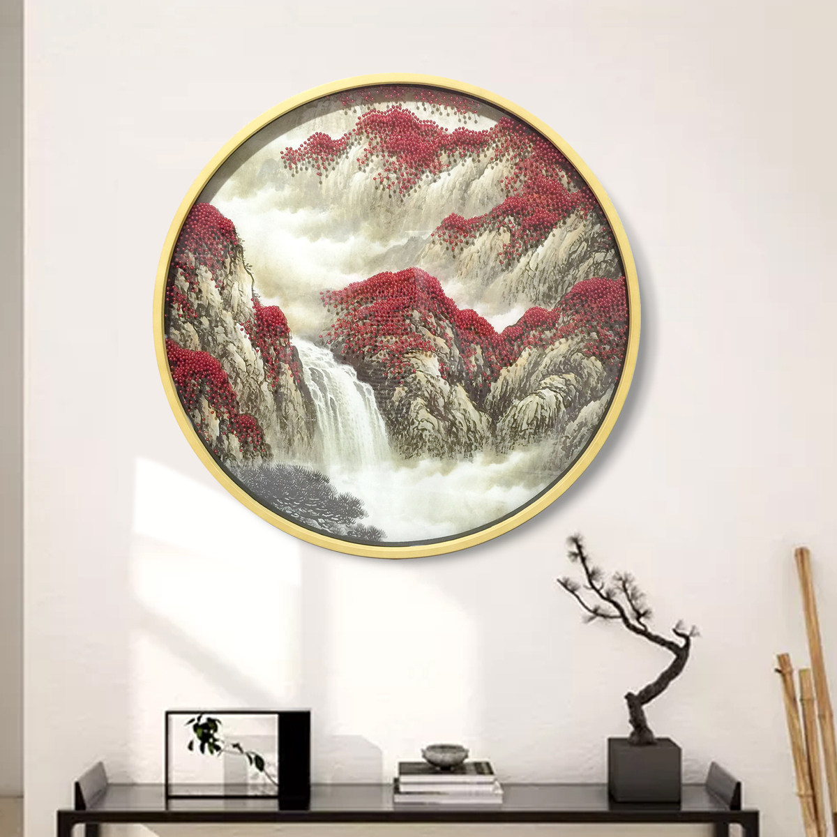 New Chinese style circular Decorative painting modern Buddhist mood landscape Restaurant Entrance sofa Background wall a living room Pin muralin the Home accessories , Decorative painting , Modern decorative painting  category - from Buy2taobao.com to provide professional Taobao agent buy service