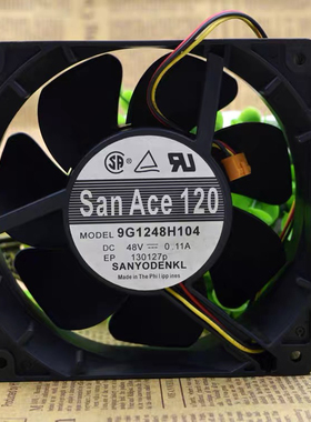 原装三洋SAN ACE 9G1248H104 12038 48V 0.11A 工业风扇