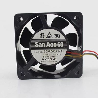 原装三洋SANYO 109R0612J411 12V 0.47A 6025 6CM 大风量散热风扇