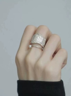 四月的格蕾丝独家高端足银S999肌理几何戒指女轻奢高级感重工ins