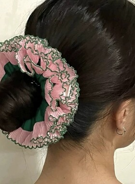 FF 高版本定制goodsquish同款多巴胺彩色花边双层发圈丸子头发饰