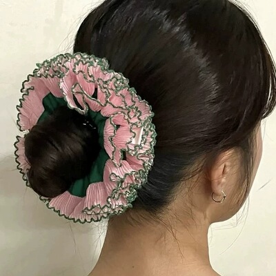 FF 高版本定制goodsquish同款多巴胺彩色花边双层发圈丸子头发饰