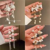 耳夹无耳洞2025年高级感轻奢超仙贝壳流苏长款 ins温柔新款 耳环