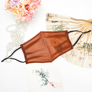 防晒口罩【花溪谷】透气红云纱桑蚕丝面罩防尘防风沙真丝面纱四季