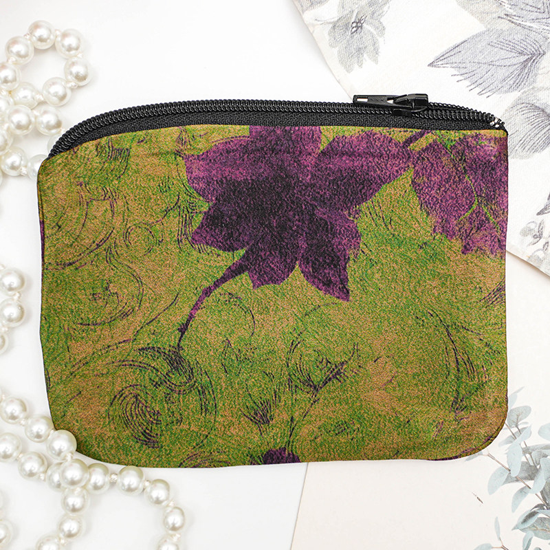 香云纱零钱包真丝桑蚕丝时尚便携钥匙包古风手绘女士复古民族风