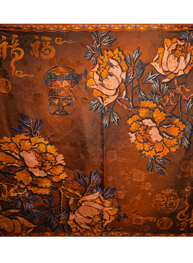 【满福春】135*135香云纱桑蚕丝绿色披肩丝巾围巾百搭复古大方巾