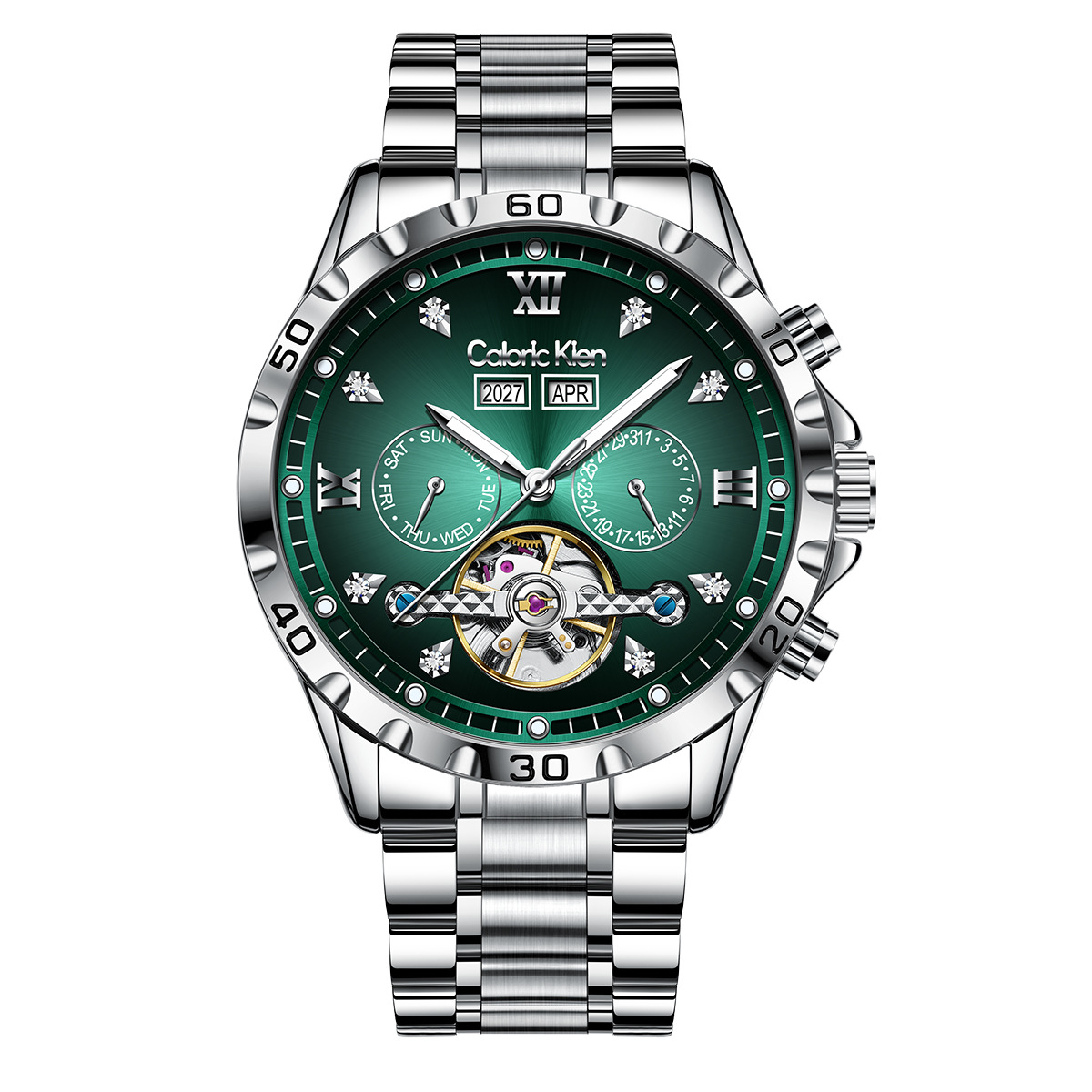 CK正品男士手表陀飞轮机械表多功能表盘防水商务时尚腕表