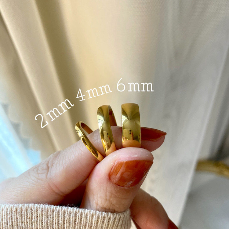 重工欧美风金色加宽细款叠戴戒指