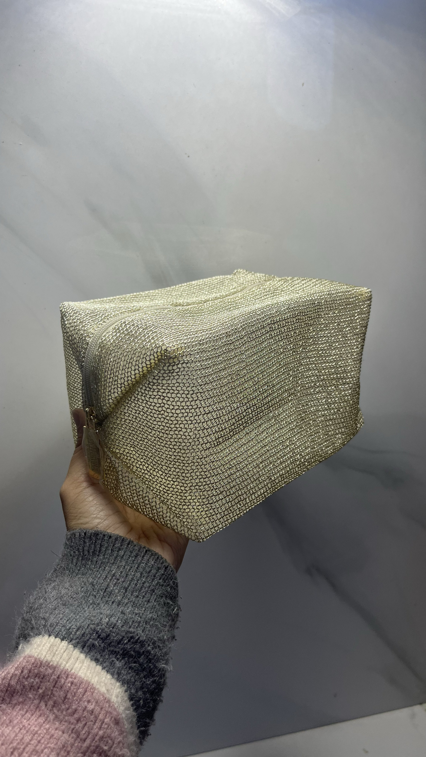 外贸出口 金色网纱化妆包 长17，高11，侧宽11,收纳整理,化妆包,淘宝优惠券,粉丝福利购,淘宝优惠卷