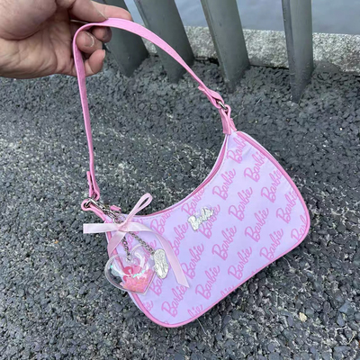 外贸 芭比Barbie漂亮少女粉色腋下包 单肩包 手提包