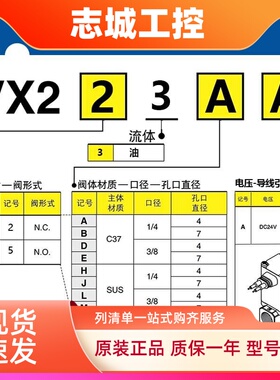 SMC直动式二通电磁阀VX253AA BA DA EA VX223AA BA DA EA XNB XB