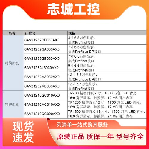 西门子触摸屏S7-1200 KTP400 700 900 1200 TP900 1500 全新原装