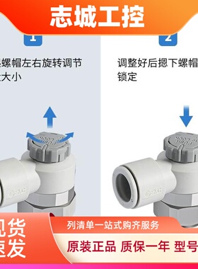 SMC气动接头节流阀调速阀AS120/121/220/221/320/3211F-M5-3