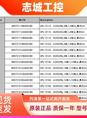 全新西门子PLC S7-1200 CPU 1211C 1212C 1214C 1215C 1217C