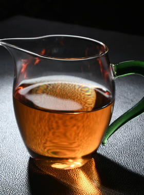 玻璃公道杯加厚耐热透明公杯功夫茶具配件侧把茶海分茶器大号家用