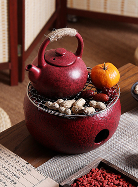 陶瓷煮茶壶围炉煮茶炉子家用室内全套碳明火烧烤茶户外露营打边炉