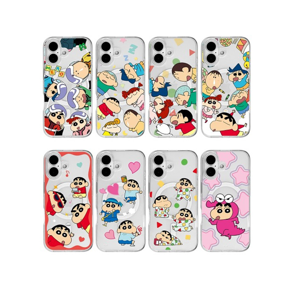 蜡笔小新卡通可爱小鳄鱼适用苹果iPhone17promax磁吸充电16pro透明防摔15pro手机壳14promax保护套