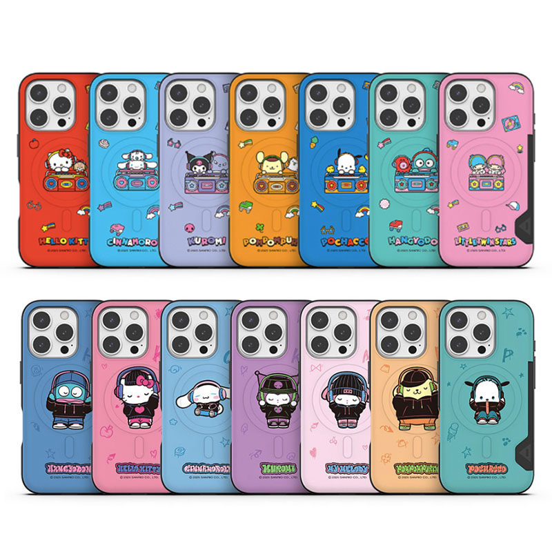三丽鸥凯蒂猫美乐蒂听音乐卡通可爱适用苹果iphone17promax可插卡magsafe三星s25磁吸充电16pro手机壳硬壳