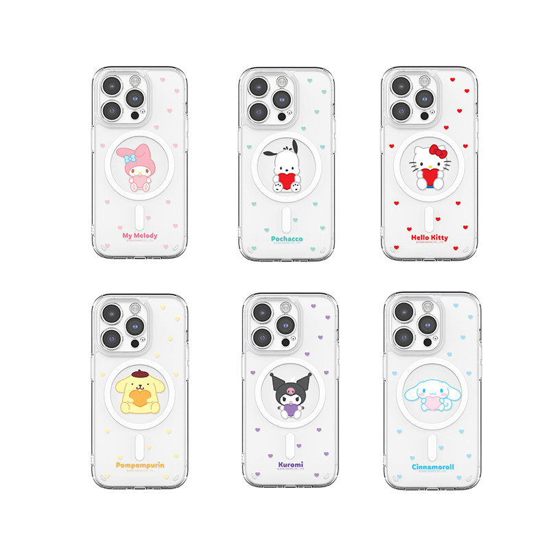 凯蒂猫美乐蒂库洛米玉桂狗波点卡通可爱适用苹果iPhone17promax透明磁吸15pro手机壳16promax保护套