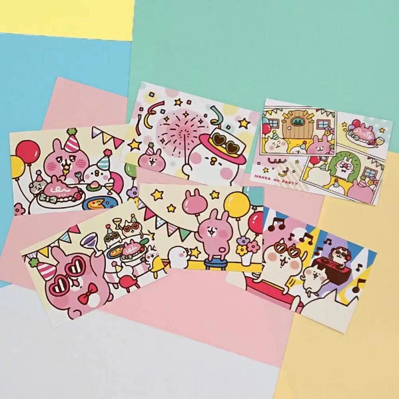 卡娜赫拉kanahei日本正版兔兔派对限定小方巾明信片a4文件夹收藏