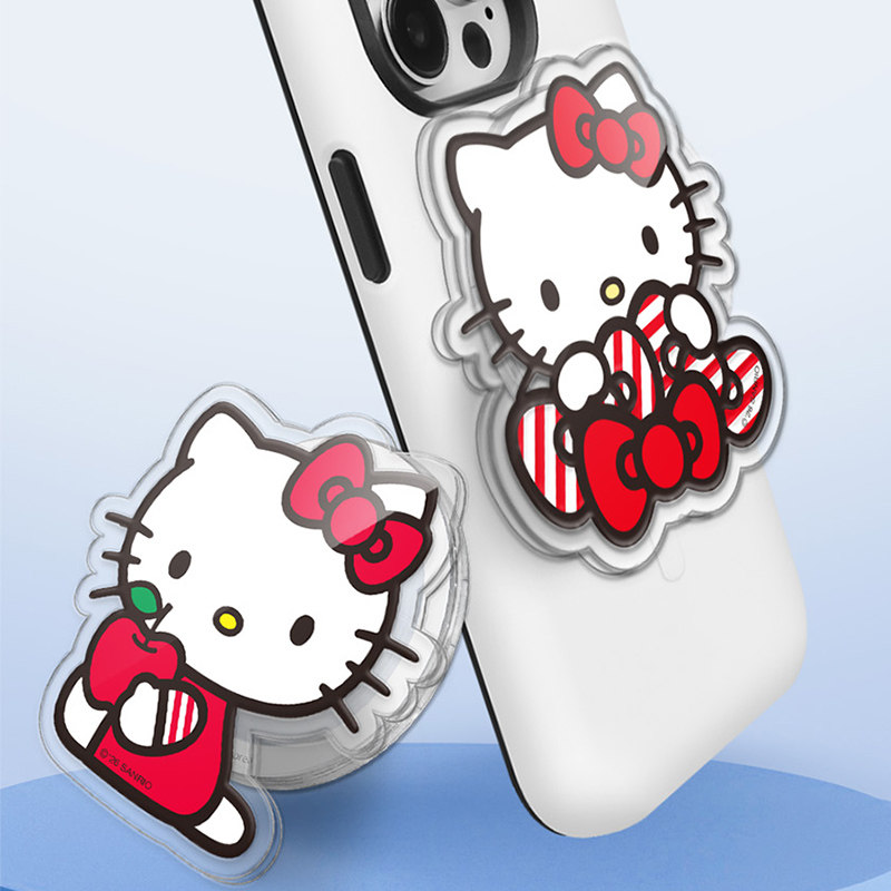 三丽鸥凯蒂猫红hellokitty蝴蝶结卡通可爱手机壳引磁片磁吸支架