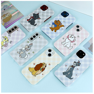 迪士尼玛丽猫小姐与流浪汉适用苹果iPhone16promax卡通可爱小鹿斑比兔子15非全包菲林壳手机壳15pro硬壳