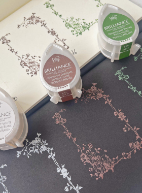 日本Tsukineko月猫BRILLIANCE水滴印台印泥印油 BD珠光色速干24色