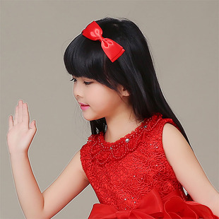 六一幼儿园儿童表演头饰花白雪公主发卡大红色蝴蝶结发箍头箍压发