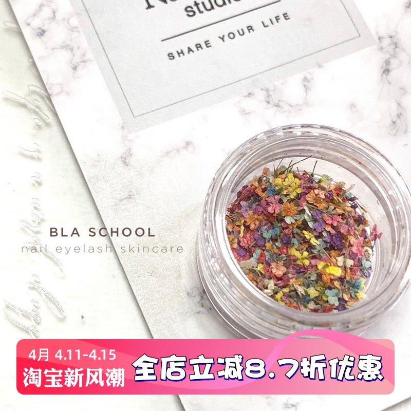 现货日本 Nail tata网红款 ins同款多色混合小干花美甲饰品-封面