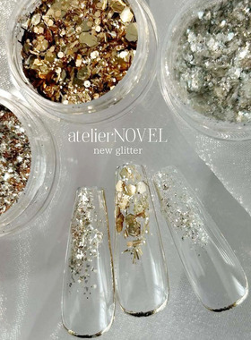 日本NOVEL香槟闪粉亮片 细腻香槟金箔 银色雪绒粉亮片 梦幻冬日