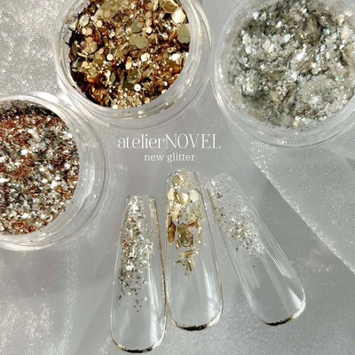 日本NOVEL美甲饰品香槟闪粉亮片