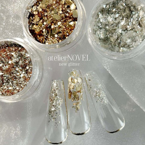日本NOVEL美甲饰品香槟闪粉亮片