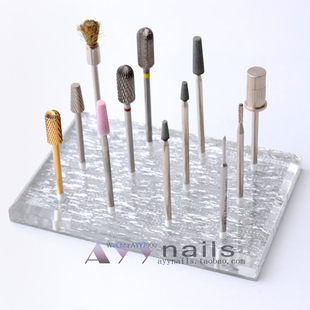 现货 日本redspecial美甲工具打磨机钻头收纳底座12孔 亚克力材质