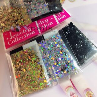 现货 BEAUTY NAILER 大小圆点混合亮片 偏光幻彩闪片 日本美甲饰