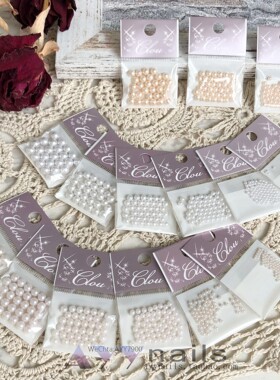 现货日本 Clou 日式美甲饰品 白色 自然色 香槟色 球形珍珠 ins风