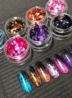 现货日本clou超薄金箔 彩箔 碎箔 七色 日式美甲饰品 ins风小红书