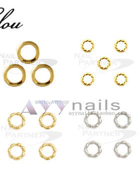 现货 日本 clou 美甲饰品 金属饰品 镂空麻花圆圈 金属圈